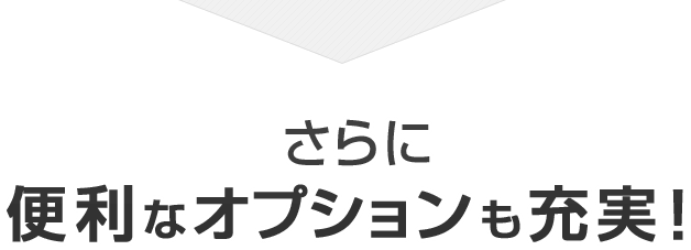 さらに便利なオプションも充実！