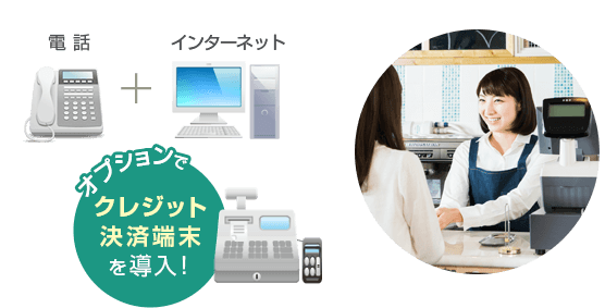 電話＋インターネット オプションでクレジット決済端末を導入！